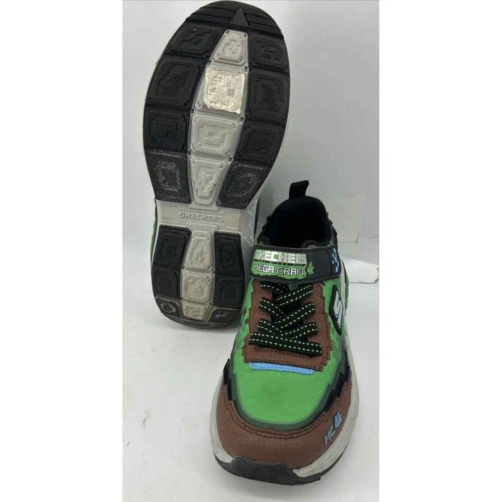 Skechers Mega-Craft 4K Sneakers Hook And Loop Pixelated Design Kids Size 3